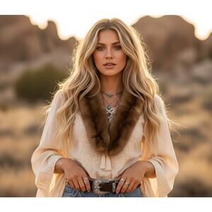 Vintage Real Brown Mink Fur Stole — Plush, Classic Mid‑Century Luxury